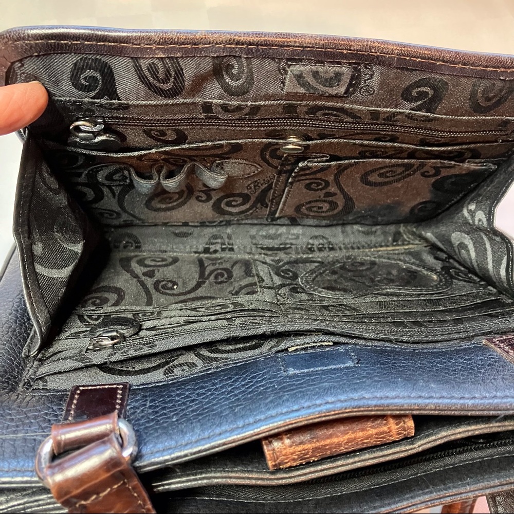 Brighton Collectables Black & Brown Leather Shoulder Bag / Wallet Matching Set - Picture 5 of 16
